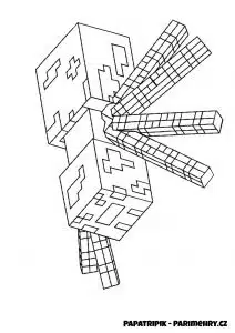 Minecraft omalovánka k vytisknutí - Spider