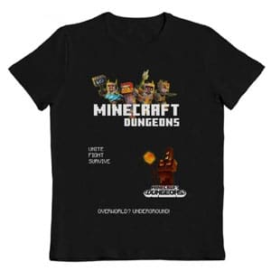 Minecraft Dungeons tričko - černé